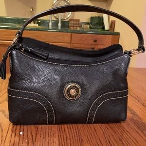 Medium size black leather Dooney Bourkey purse